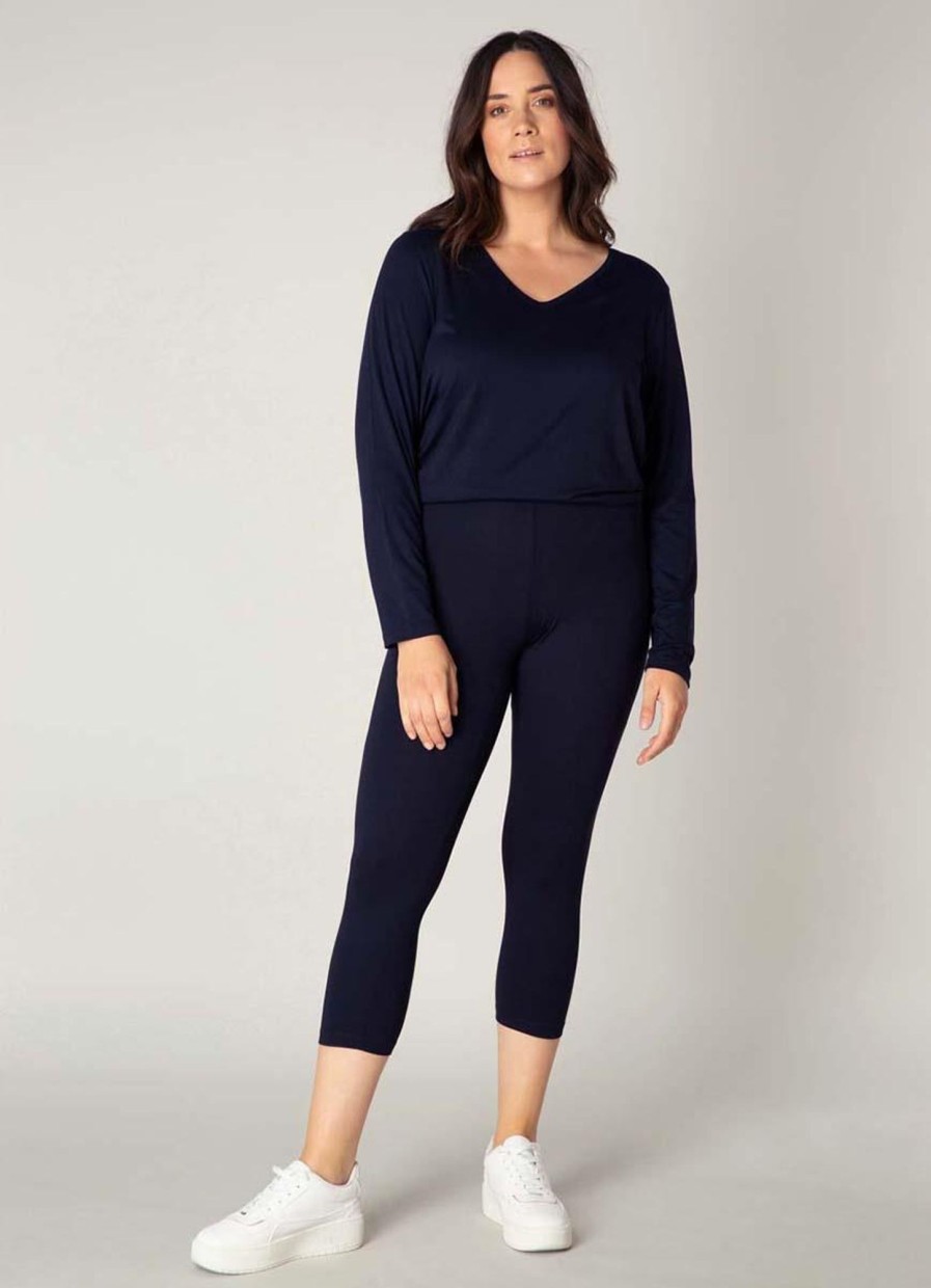 Grote Maten Mode Base Level Curvy | Base Level Curvy Legging Audrey 025 Dark Blue