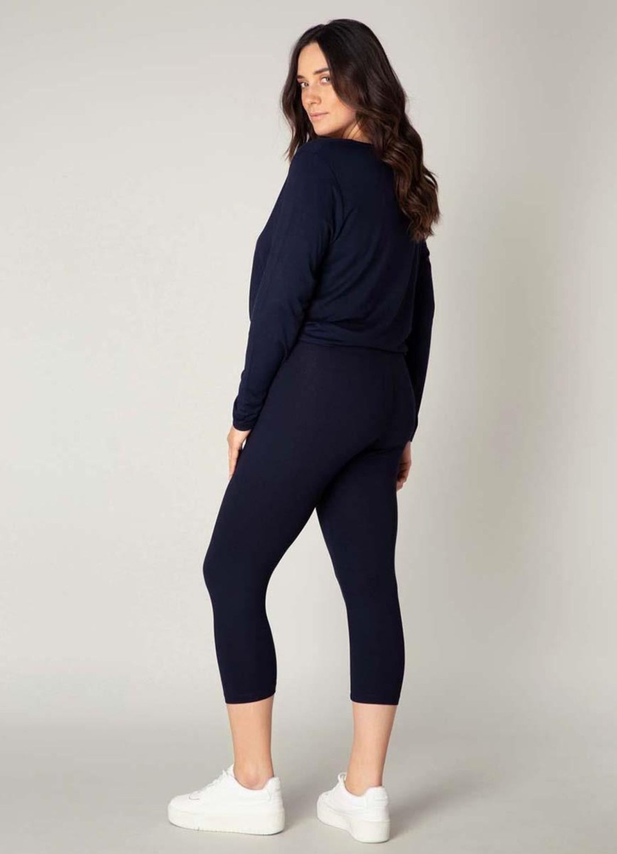 Grote Maten Mode Base Level Curvy | Base Level Curvy Legging Audrey 025 Dark Blue