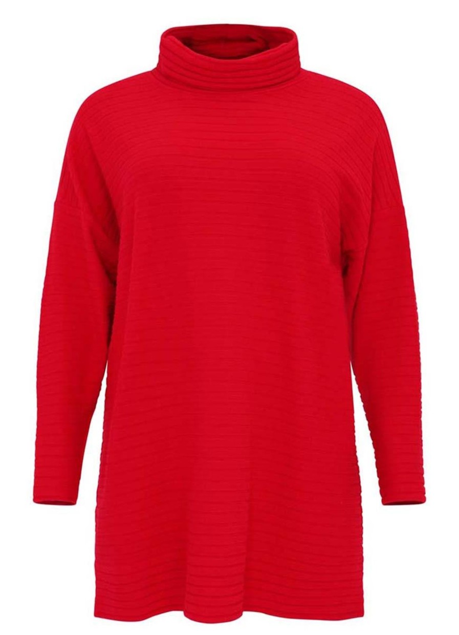 Grote Maten Mode Yoek | Yoek Pullover High Neck Rib 1302908