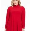 Grote Maten Mode Yoek | Yoek Tuniek Wide Bottom High Neck Dolce B4760-260 Red